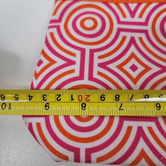 🧡 Clinique x Jonathan Adler Orange & Pink Geometric Mod Makeup Bag – 9.5" Wide - Picture 7 of 8